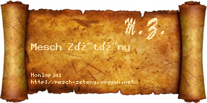 Mesch Zétény névjegykártya